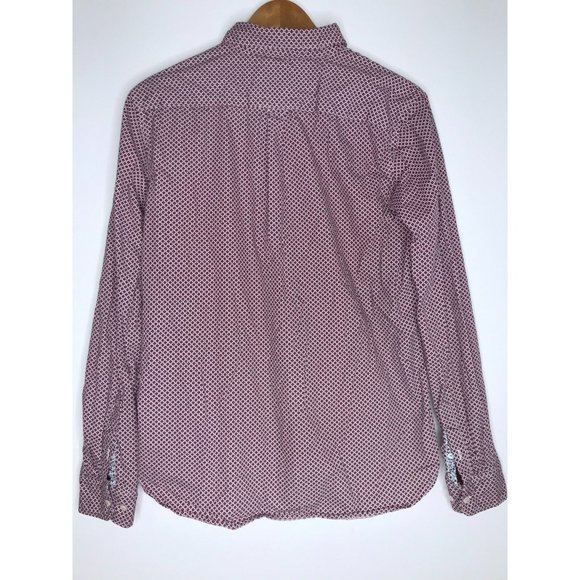 Denim & Flower Ricky Singh Men's Large Long Sleeve Burgundy Button Down Shirt - Picture 7 of 7